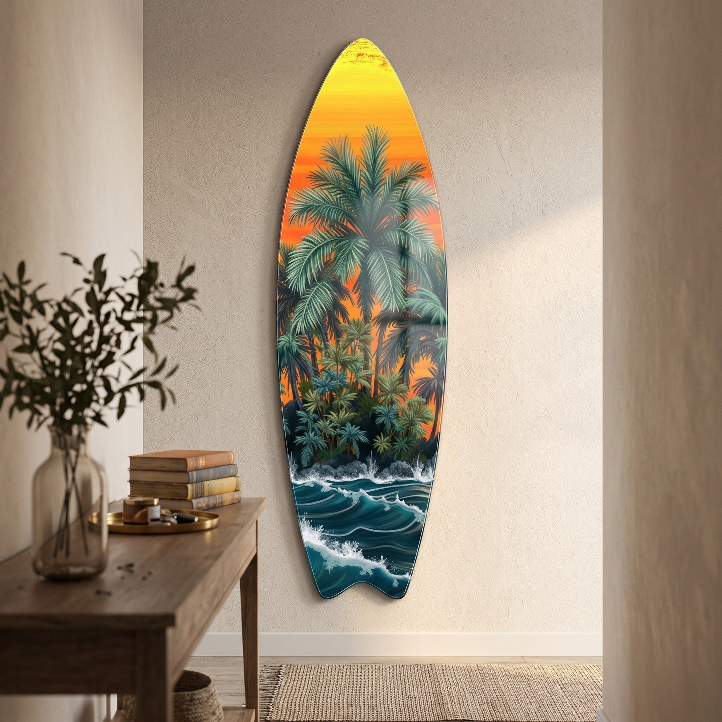 tropik-ada-gun-batimi-manzarasi-surf-board-cam-tablo