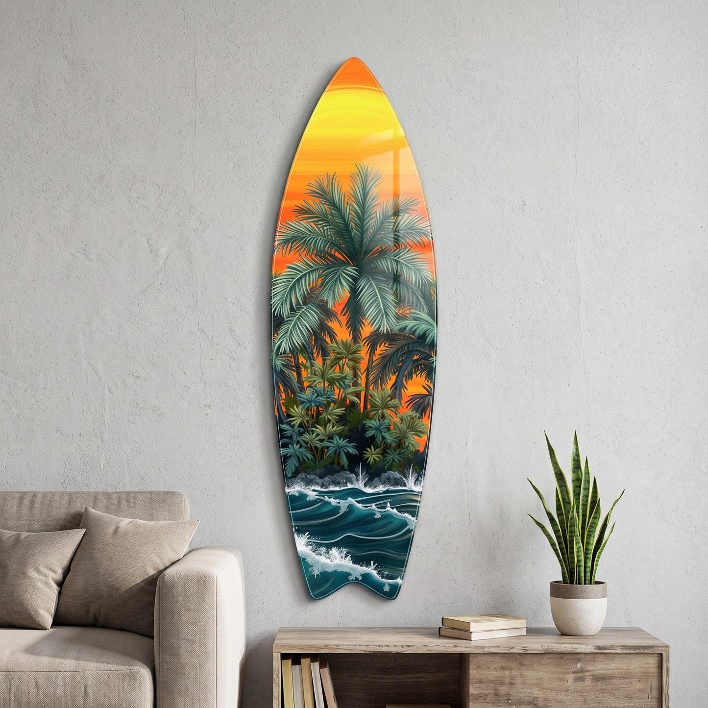 tropik-ada-gun-batimi-manzarasi-surf-board-cam-tablo