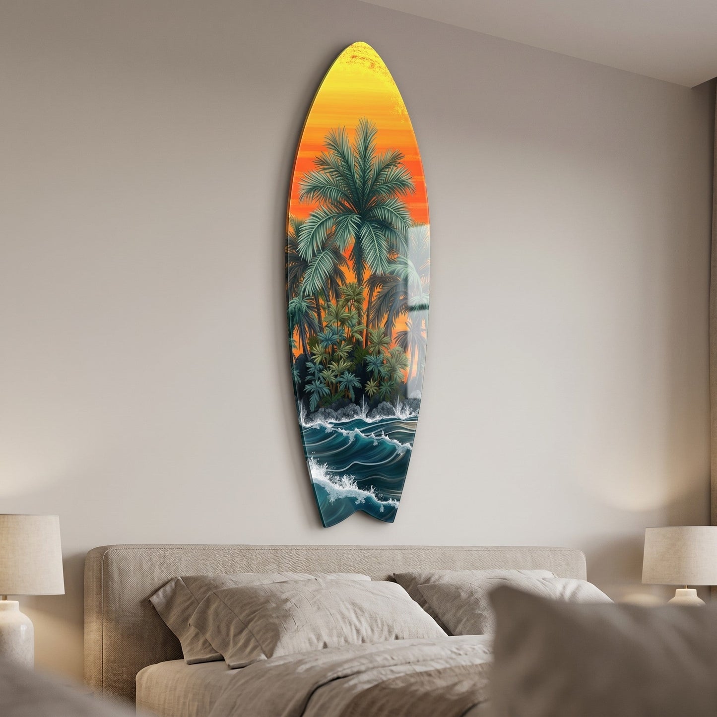 tropik-ada-gun-batimi-manzarasi-surf-board-cam-tablo