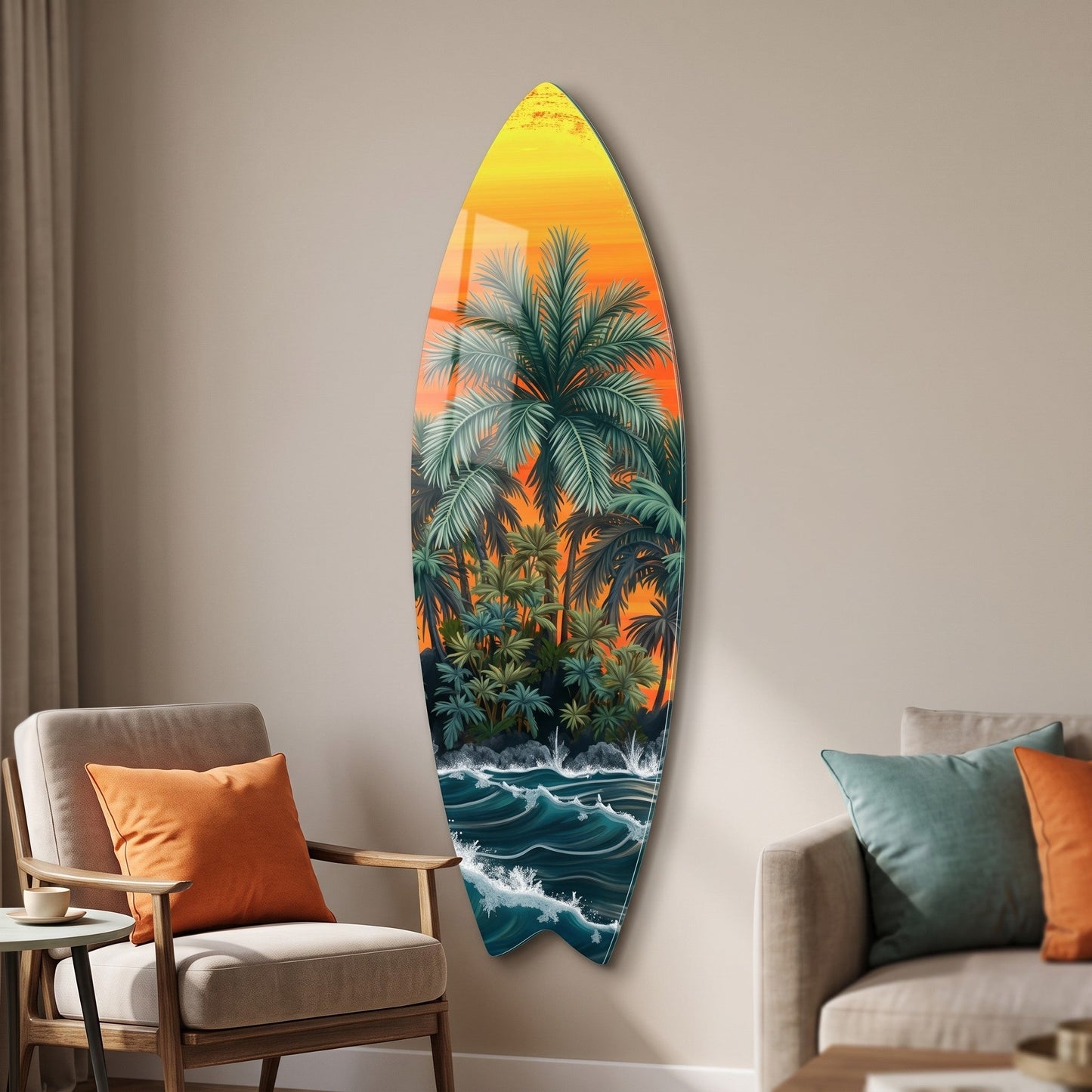 tropik-ada-gun-batimi-manzarasi-surf-board-cam-tablo