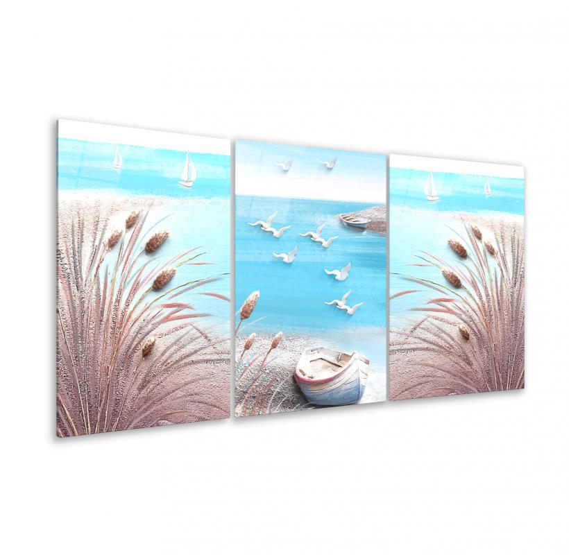 deniz-manzarasi-triple-uclu-cam-tablo-seti