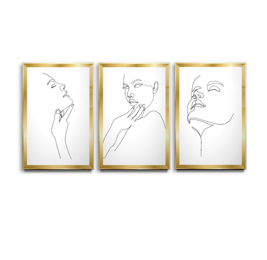 minimal-portre-triple-uclu-cam-tablo-seti
